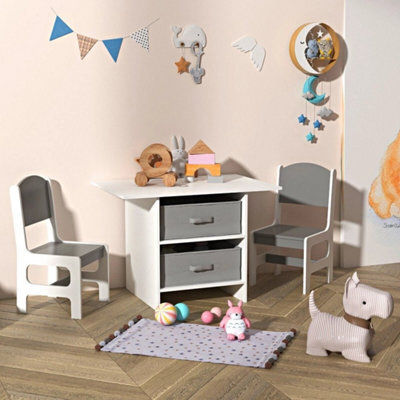 Table And 2 Chairs Set Storage Learning Dining Activity Furniture - image 1
