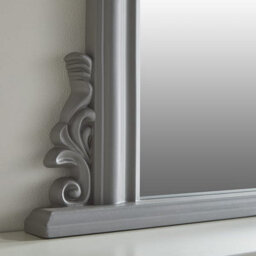 The Online Mirror Shop Overmantle Mirror Richmond Arched Shape With Antique Grey Frame- H 91Cm X W 122Cmx D 5Cm For Hanging Anywhere Inside Of The Home - thumbnail 4