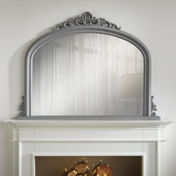 The Online Mirror Shop Overmantle Mirror Richmond Arched Shape With Antique Grey Frame- H 91Cm X W 122Cmx D 5Cm For Hanging Anywhere Inside Of The Home - thumbnail 2