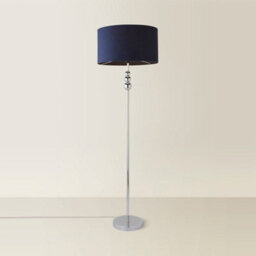 Valuelights Marissa Chrome Stacked Ball Floor Lamp With Navy Blue Drum Shade - Led Bulb Included - thumbnail 6