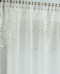 Love My Window Celeste Macramé Ivory Tab Top Voile Panel - thumbnail 3