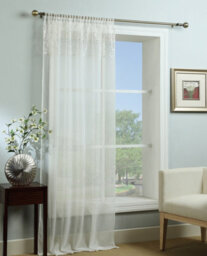 Love My Window Celeste Macramé Ivory Tab Top Voile Panel