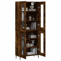 Berkfield Highboard Smoked Oak 69.5X34X180 Cm Engineered Wood - thumbnail 3