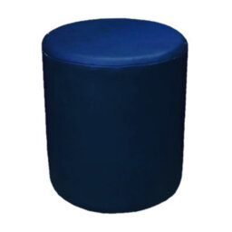 Cornflower Blue Faux Leather Round Stool  Handmade Uk By Footstools Direct