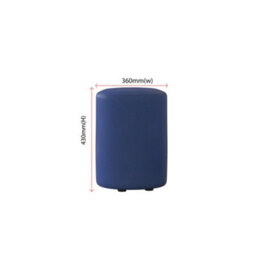Faux Leather Round Stool Seating Cornflower Blue Faux Leather - thumbnail 3