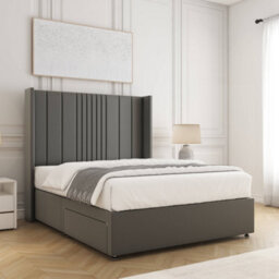 Bsspoke Charlotte Divan Bed Set Grey Plush Velvet With 54Inch Headboard  & No Drawers No Mattress In Double King 4Ft 6Ft - thumbnail 2
