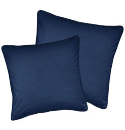 Luxury Enhanced Living Pair Of Navy Velvet Cushion Covers - 43X43Cm - Cases Only