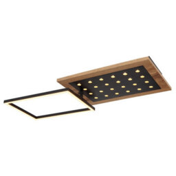 Luminosa Lighting Luminosa Jimbo Integrated Led Semi Flush Ceiling Light Matt Black Led 3000K - thumbnail 1