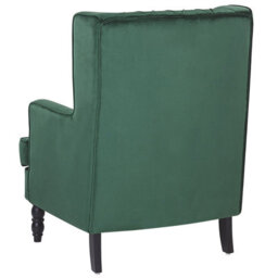 Beliani Armchair Sandset With Footstool Velvet Dark Green - thumbnail 6