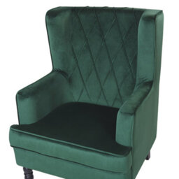 Beliani Armchair Sandset With Footstool Velvet Dark Green - thumbnail 7