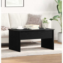 Berkfield Black Oak Coffee Table - 80 X 50.5 X 41.5 Cm, Made From Engineered Wood - thumbnail 4