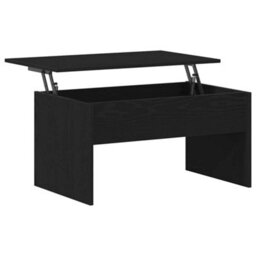 Berkfield Black Oak Coffee Table - 80 X 50.5 X 41.5 Cm, Made From Engineered Wood - thumbnail 5