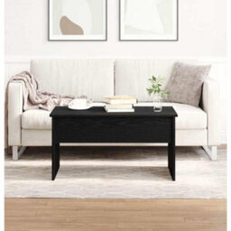 Berkfield Black Oak Coffee Table - 80 X 50.5 X 41.5 Cm, Made From Engineered Wood - thumbnail 1