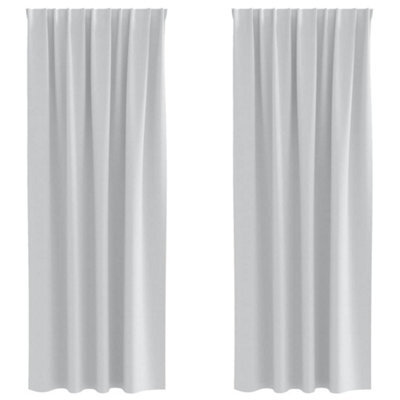 Berkfield Modern Curtains With Curtains 2 Pcs Pale Grey 245 X 140 Cm Polyester - image 1