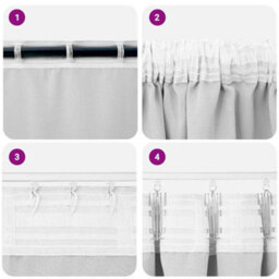 Berkfield Modern Curtains With Curtains 2 Pcs Pale Grey 245 X 140 Cm Polyester - thumbnail 7