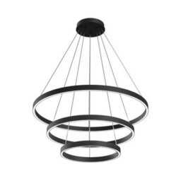 Luminosa Lighting Luminosa Modern Rim Integrated Led Black 3 Tier Circular Pendant Ceiling Light - thumbnail 1