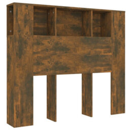 Berkfield Headboard Cabinet Smoked Oak 120X18.5X104.5 Cm - thumbnail 2