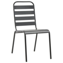 Berkfield Stackable Garden Chair Set 5 Pcs Anthracite Powder-Coated Steel - thumbnail 4
