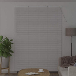 Berkfield Window Blind With Curtains Manual White Aluminium - thumbnail 3