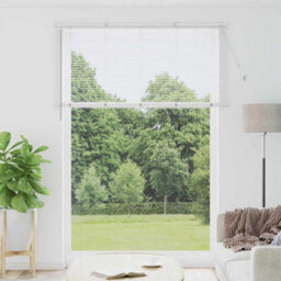 Berkfield Window Blind With Curtains Manual White Aluminium - thumbnail 1
