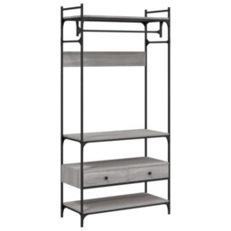 Walplus Wardrobe With Drawers Grey Sonoma 89X39X184.5 Cm Engineered Wood - thumbnail 2