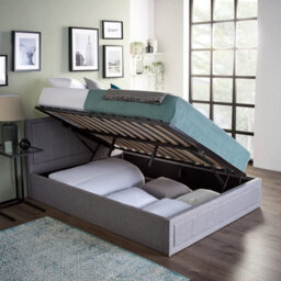 Home Treats Side Lift Ottoman Bed Frame Single Storage Bed With Pocket Sprung Mattress - thumbnail 1
