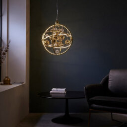Luminosa Lighting Luminosa Muni Single Pendant Ceiling Lamp, Gold Effect Plate With, Gold Glass - thumbnail 5