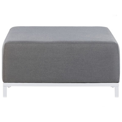 Wyld And Coco Aurora Grey Ottoman With White Aluminium Legs, Water-Resistant Polyester, 83X83X36 Cm - image 1