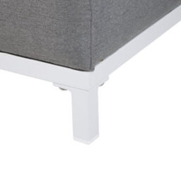 Wyld And Coco Aurora Grey Ottoman With White Aluminium Legs, Water-Resistant Polyester, 83X83X36 Cm - thumbnail 5