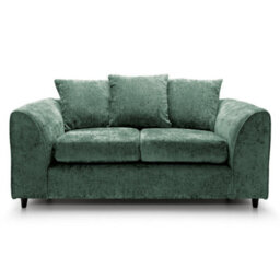 Furnishings For Less UK Monaco Chenille Fabric 2 Seater Sofa Green Scatter Back - thumbnail 1
