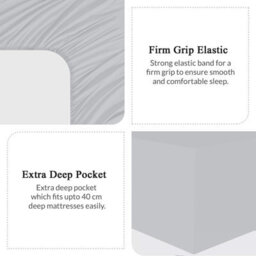 Bedlooms King Fitted Sheet 40Cm Extra Deep - Soft Microfiber Deep Pocket Elasticated Bed Fitted Sheets Silver, 152X200 Cm - thumbnail 5