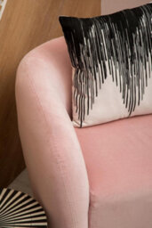 Orsina Metal Legs Pink Velvet Round Chair, Velvet Upholstered Mid Century Armchair, Luxurious Comfortable Armchair - thumbnail 5