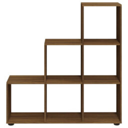 Berkfield Staircase Bookcase Brown Oak 107 Cm Engineered Wood - thumbnail 4