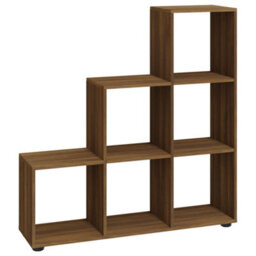 Berkfield Staircase Bookcase Brown Oak 107 Cm Engineered Wood - thumbnail 2