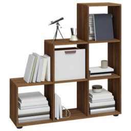 Berkfield Staircase Bookcase Brown Oak 107 Cm Engineered Wood - thumbnail 3