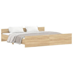 Berkfield Bed Frame With Headboard With Footboard Sonoma Oak 180X200 Cm - thumbnail 2