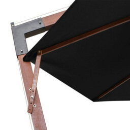 Berkfield Sturdy Hanging Parasol With Pole Black 3.5X2.9 M Solid Fir Wood - thumbnail 6