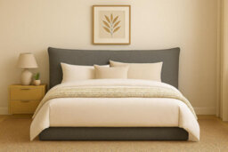 Home Treats King Size Grey Upholstered Ottoman Storage Bed Frame Pillow Padded Headboard Design - thumbnail 2