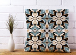Warren Reed Designer Beige And Brown Abstract Pattern Cushions 60Cm X 60Cm - thumbnail 2