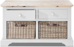 Statement Furniture Florence Storage Bench With 2 Drawers And 2 Baskets - White - thumbnail 8