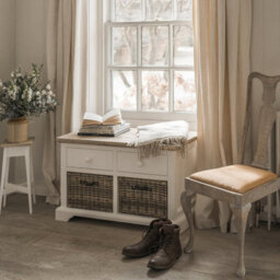 Statement Furniture Florence Storage Bench With 2 Drawers And 2 Baskets - White - thumbnail 3