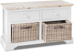 Statement Furniture Florence Storage Bench With 2 Drawers And 2 Baskets - White - thumbnail 4