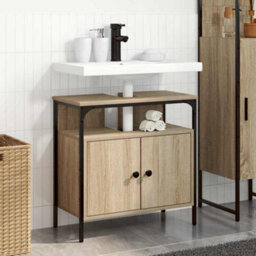 Walplus Bathroom Sink Cabinet Beige 60 X 30 X 60 Cm Engineered Wood - thumbnail 1