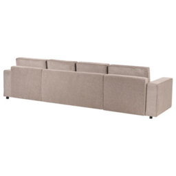 Beliani U-Shape Sofa Bed 4 Seater Vatne Fabric Taupe With Storage - thumbnail 6