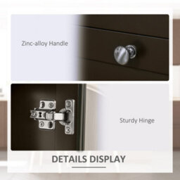 Homcom Modern Storage Cabinet With 4 Doors And 2 Drawers, Black Brown - thumbnail 6