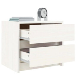 Berkfield Bedside Cabinets 2 Pcs White 40X31X35.5 Cm Solid Wood Pine - thumbnail 4