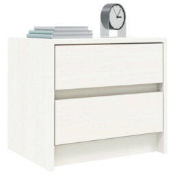 Berkfield Bedside Cabinets 2 Pcs White 40X31X35.5 Cm Solid Wood Pine - thumbnail 3