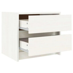 Berkfield Bedside Cabinets 2 Pcs White 40X31X35.5 Cm Solid Wood Pine - thumbnail 7