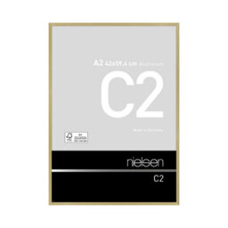 Nielsen C2 Brushed Gold Aluminium Picture Frame A2, 42X59.4Cm - With Float Glass And Push/turn Clips - thumbnail 1