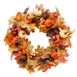 Living And Home Artificial Hanging Maple Wreath Halloween Thanksgiving Decor 50 Cm - thumbnail 5